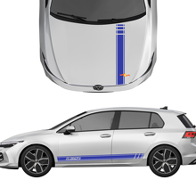 Aufkleberstreifen Seitentür und Motorhaube Renndesign-Kit für Volkswagen Golf-R360S
 3