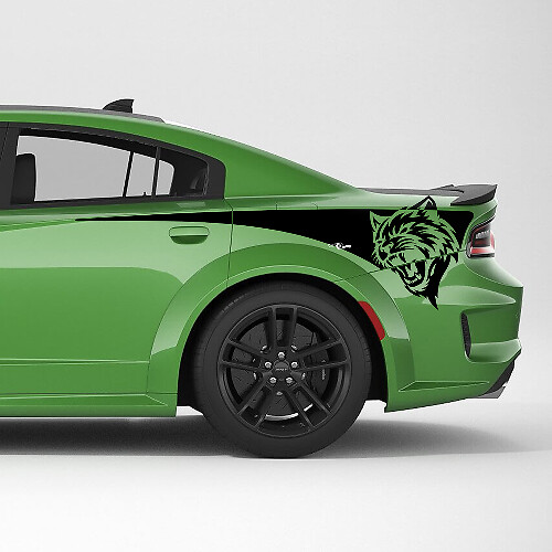 Hellcat Heckseitliche Kotflügelstreifen Vinyl-Aufkleber-Set für Dodge Charger