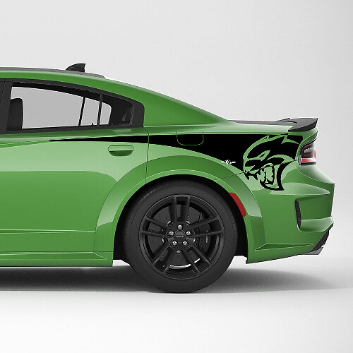 Hellcat SRT Heckviertel-Seitenstreifen-Vinyl-Aufkleber für Dodge Charger
