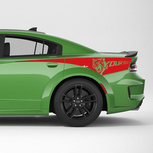 Hellcat Wildcat Kundenspezifisches Heckseitenabschnitt Streifen Vinyl-Aufkleber Kit für Dodge Charger_3