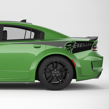 Hellcat SRT 2 Farben Heckviertel Seitenstreifen Vinyl Aufkleber für Dodge Charger
 2