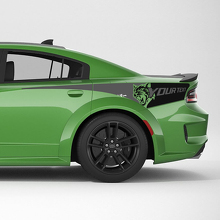 Hellcat Wildcat Rücksitz Seitlicher Streifen Vinyl Aufkleber Set für Dodge Charger_2