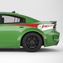 Hellcat SRT 2 Farben Heckviertel Seitenstreifen Vinyl Aufkleber für Dodge Charger
 3