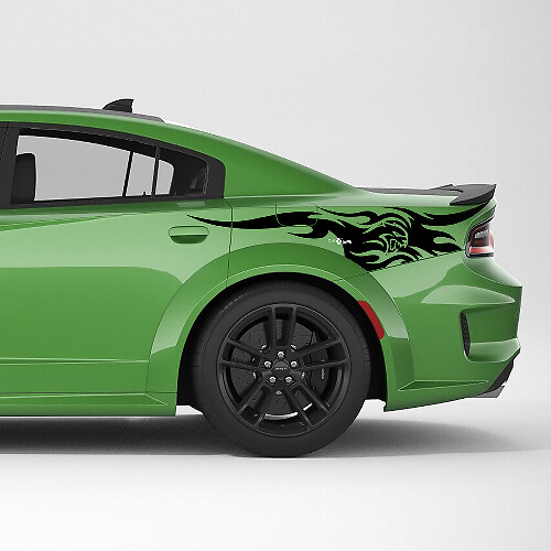 Hellcat SRT Tribal Heckviertel-Seitenstreifen Vinyl-Aufkleber für Dodge Charger
