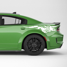 Hellcat SRT Tribal Heckviertel-Seitenstreifen Vinyl-Aufkleber für Dodge Charger
 2