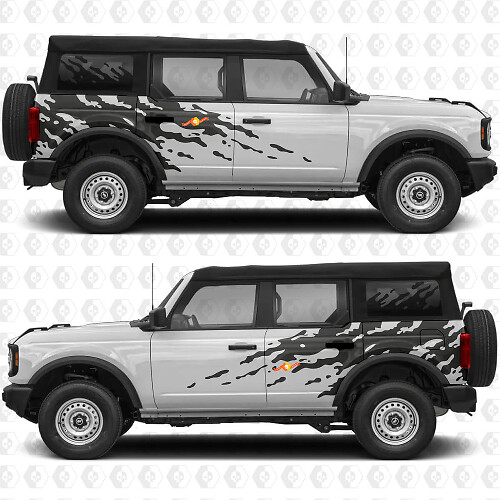 Schlamm-Spritz-Grafik Seiten-Vinyl-Aufkleber-Set für Musclecar-Pferd