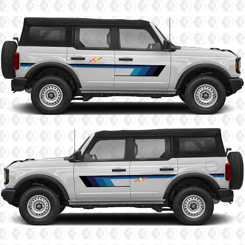 Seitentüren Retro Heritage Vintage Streifen Grafiken Dekore Aufkleber für Ford Bronco
