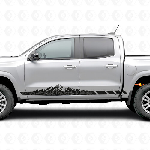 Mountain-Topografische Tür- & Schwellerstreifen aus Vinyl für Chevrolet Colorado 3. Generation 2023-2026