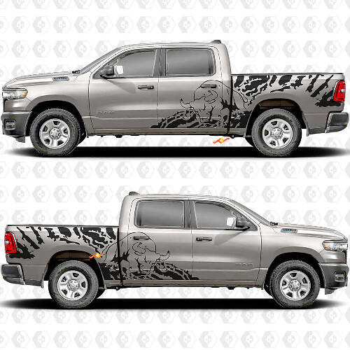 Bull Splash Seitentüren Aufkleber Decals Grafiken für Dodge RAM 1500 2500 3500