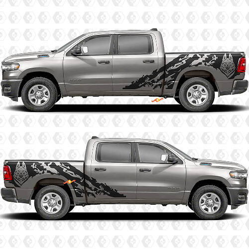 Wolf Schlammspritzschutz Seiten Vinyl-Aufkleber für Dodge Ram 1500