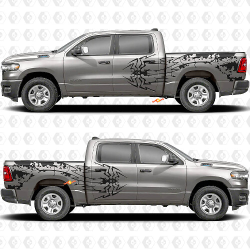 Spider- und Splash-Seiten-Vinyl-Aufkleber-Set für Dodge Ram 1500