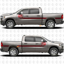 USA-Flagge Seitenstreifen Vinyl-Aufkleber-Set für Dodge RAM 1500_2