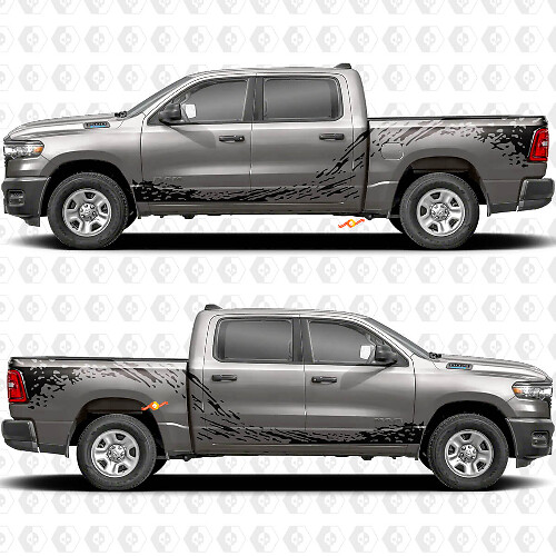 Schlammspritz-Grafiken Seitliche Vinyl-Aufkleber Set für Dodge RAM 1500