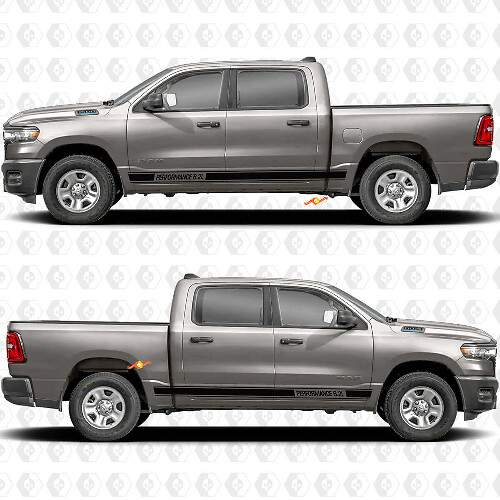 Individuelle Performance-Schweller Seiten Türen Streifen Aufkleber Decals Grafiken für Dodge RAM 1500