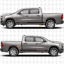 Custom Text Rocker Panel Side Doors Stripes Stickers Decals Graphics for Dodge RAM 1500 8
