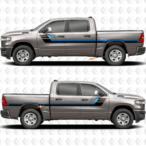 Retro-Stil Seitenstreifen Vinyl-Aufkleber-Set für Dodge Ram 1500