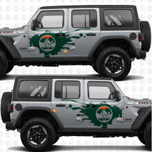 Camping Mountains Seiten-Tür Spritzschutz Vinyl Aufkleber Set für Jeep Wrangler 4-Türer_2