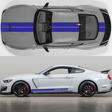 Racing Hauben- und Seitenstreifen Vinyl-Aufkleber-Set für Musclecar Musclecarmodel GT-H_3