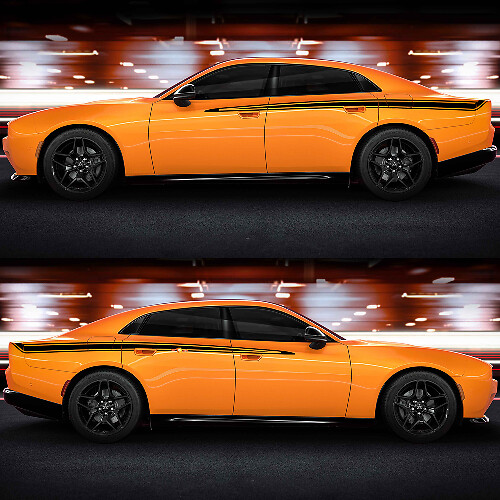 Hinteres Seitenteil Racing-Streifen-Kit Vinyl-Aufkleber-Grafik für Dodge Charger Daytona
