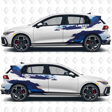 Personalisierbare Sport-Vinyl-Aufkleber mit Wunschtext für Volkswagen Golf GTI
 2