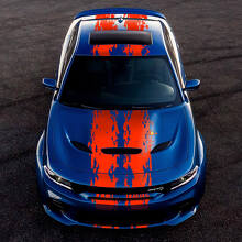 Spritzschutz-Stil Doppeltes oberes Seitenstreifen-Vinylaufkleber-Kit für Dodge Challenger oder Charger_2