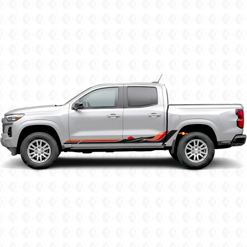 Retro Mountain Wave Tür- & Schweller-Vinylstreifen für Chevrolet Colorado 3. Generation 2023-2026