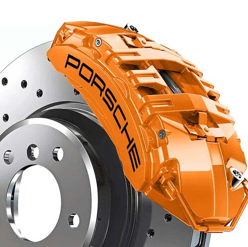 Porsche Schriftzug Gebogener Bremssattel-Aufkleber Satz für Porsche