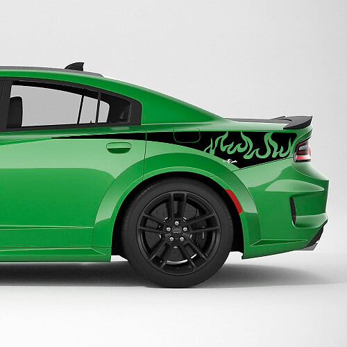 Flammen Tribal Heckseiten-Streifen Vinylaufkleber für Dodge Charger