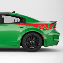 Flammen Tribal Heckseiten-Streifen Vinylaufkleber für Dodge Charger 3