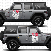 Totenkopf Hirsch US-Flagge Seiten Türen Streifen Vinyl-Aufkleber passend für Jeep Wrangler 2