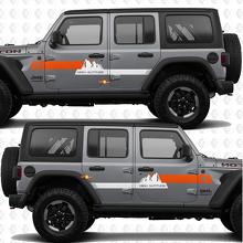 Benutzerdefinierter Text Mountains High Altitude Streifen Seitentüren Vinyl Aufkleber passend für Jeep Wrangler 3