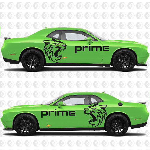 Wildcat benutzerdefinierter Text Seitenaufkleber Vinyl Folienaufkleber für Dodge Challenger 1