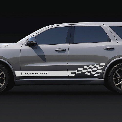 Individuelle Seitenaufkleber mit Schachbrett-Streifen aus Vinyl für Dodge Durango