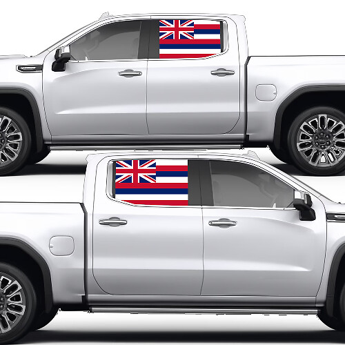 Hawaiische Flagge Seitenfenster Vinyl-Aufkleber für GMC Sierra 2023 1