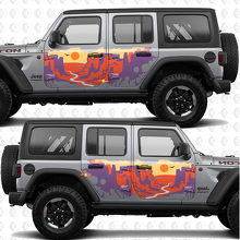 Sunset Desert Canyon Seiten Türen Streifen Vinyl Aufkleber passend für Jeep Wrangler 2