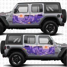 Sunset Desert Canyon Seiten Türen Streifen Vinyl Aufkleber passend für Jeep Wrangler 4