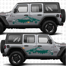 Berge Natur Landschaft Seitentüren Vinyl-Aufkleber passend für Jeep Wrangler 2