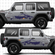 Berge Natur Landschaft Seitentüren Vinyl-Aufkleber passend für Jeep Wrangler 3