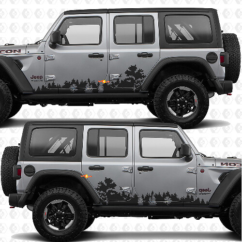 Forest Nature Landschaft Seitentüren Vinylaufkleber passend für Jeep Wrangler 1