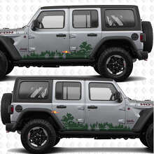 Wald Natur Landschaft Seiten Türen Vinyl Aufkleber passend für Jeep Wrangler JL 3