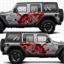 Geweih-Silhouette Splash Seitentüren Vinyl-Aufkleber passend für Jeep Wrangler 2