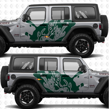 Geweih-Silhouette Splash Seitentüren Vinyl-Aufkleber passend für Jeep Wrangler 3