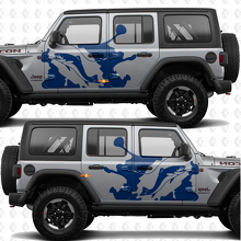 Angelh Stange und Forellen-Spritz-Seitentüren Vinyl-Aufkleber passend für Jeep Wrangler 2