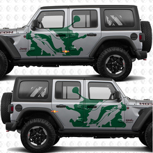 Angelh Stange und Forellen-Spritz-Seitentüren Vinyl-Aufkleber passend für Jeep Wrangler 3