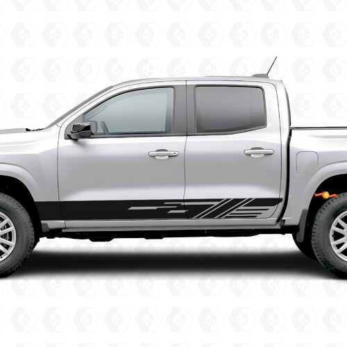 Diagonale Schlitz Tür- & Schweller-Vinylstreifen für Chevrolet Colorado 3. Generation 2023-2026