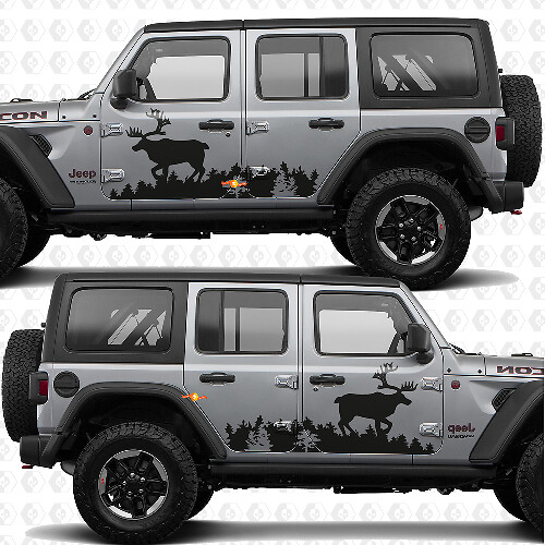 Deer Splash Seiten Türen Vinyl Aufkleber passend für Jeep Wrangler 1