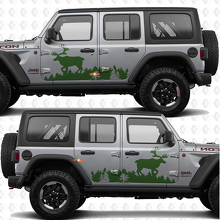 Deer Splash Seiten Türen Vinyl Aufkleber passend für Jeep Wrangler 2