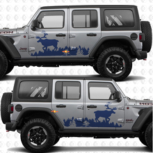 Deer Splash Seiten Türen Vinyl Aufkleber passend für Jeep Wrangler 3