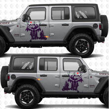 Deer Skull Mountains Splash Seitentüren Vinylaufkleber passend für Jeep Wrangler 3