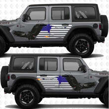 US patriotische Flagge Weißkopfseeadler Seitentür Vinyl-Aufkleber für Jeep Wrangler 2